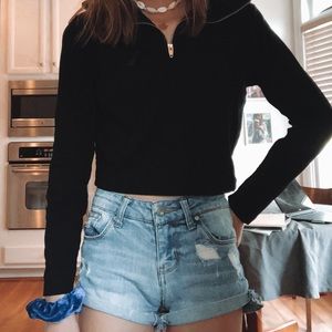 quarter zip crop top